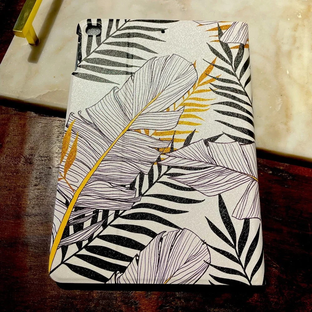 NWT iPad cover for iPad 9.7, iPad Air 2, iPad gen 5 and 6. Black, white, & gold